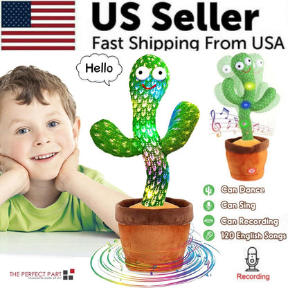 Dancing Cactus Electronic Plush Toy – Singing, Recording &amp; Shaking Fun