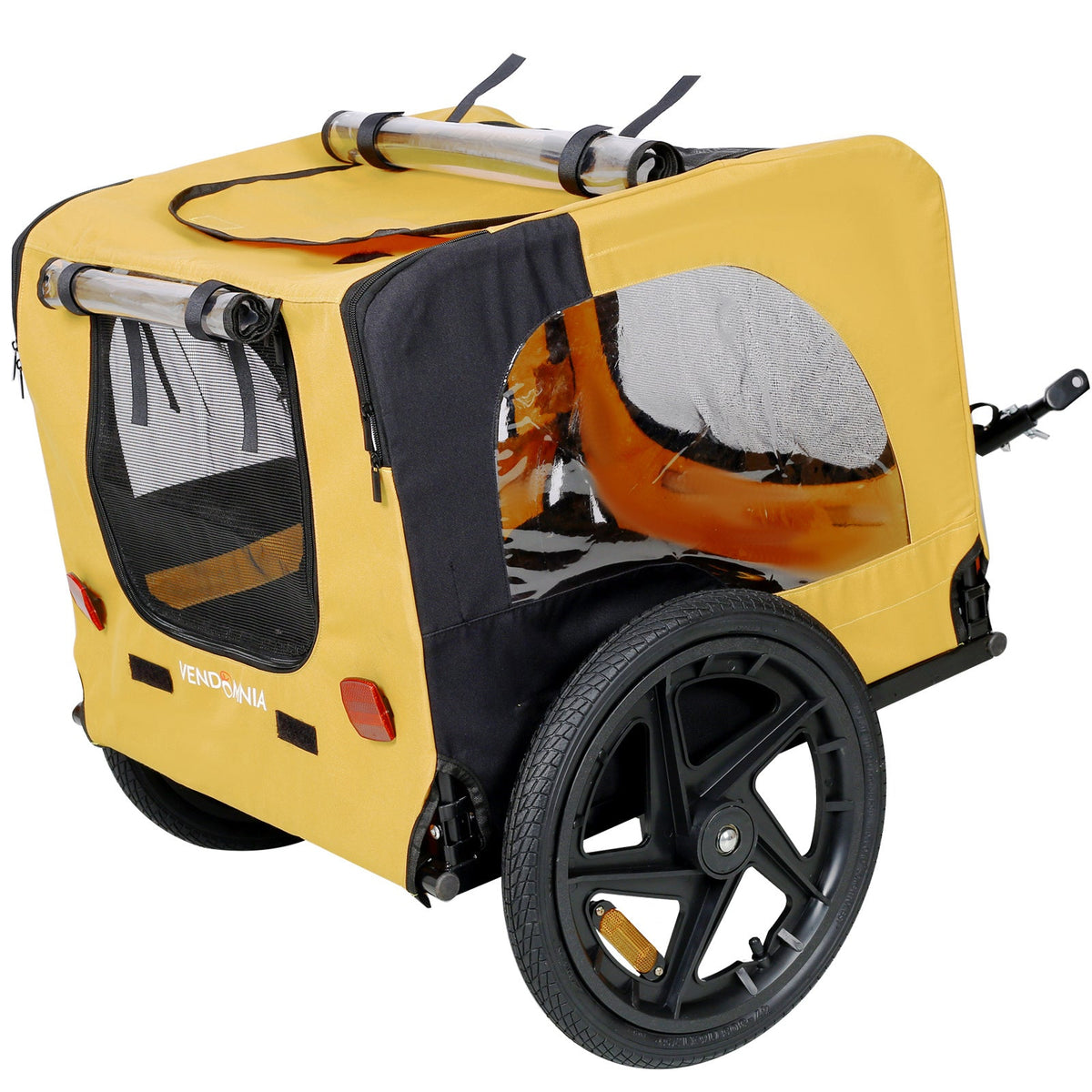 Yellow Foldable Pet Stroller and Bike Trailer