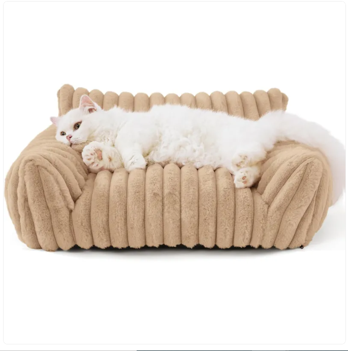Orthopedic Dog Sofa Bed – Washable Fluffy Dog Couch for Senior &amp; Large Dogs