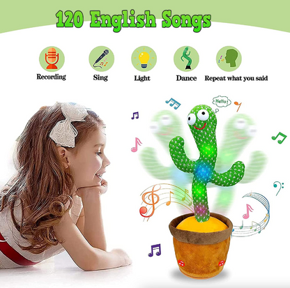 Dancing Cactus Electronic Plush Toy – Singing, Recording &amp; Shaking Fun