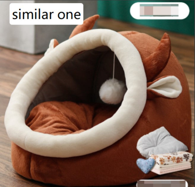 Cozy Cat Nest – Warm Enclosed Bed for Indoor Cats