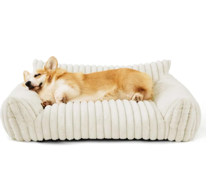 Orthopedic Dog Sofa Bed – Washable Fluffy Dog Couch for Senior &amp; Large Dogs
