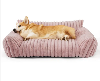 Orthopedic Dog Sofa Bed – Washable Fluffy Dog Couch for Senior &amp; Large Dogs