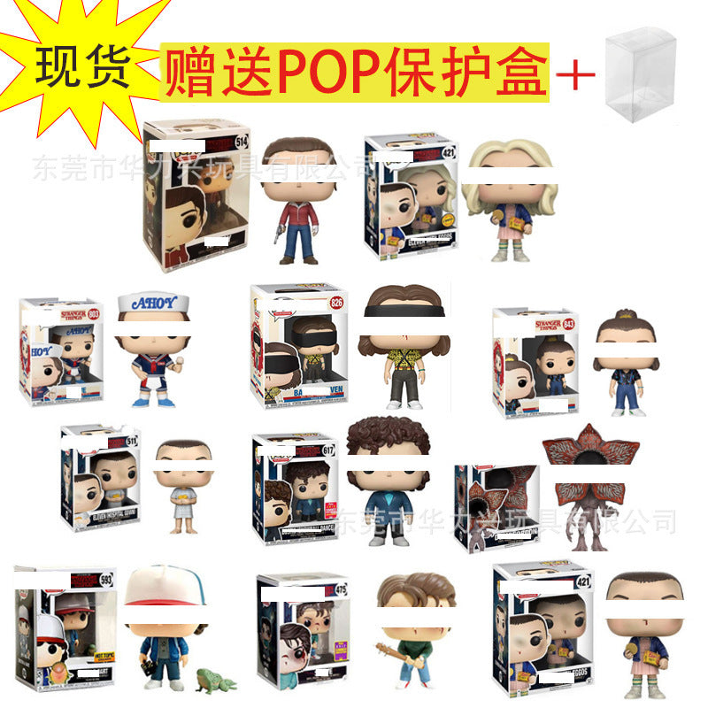 Funko Pop Stranger Things Dustin &amp; Steve Figures collection with various characters from the show.