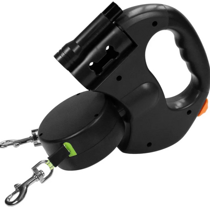 Dual Retractable Dog Leash – Reflective 360° Swivel for Two Dogs