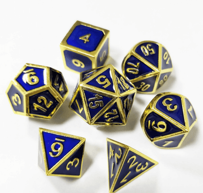 Metal Dice Set for RPG - 7 Dice with Bag