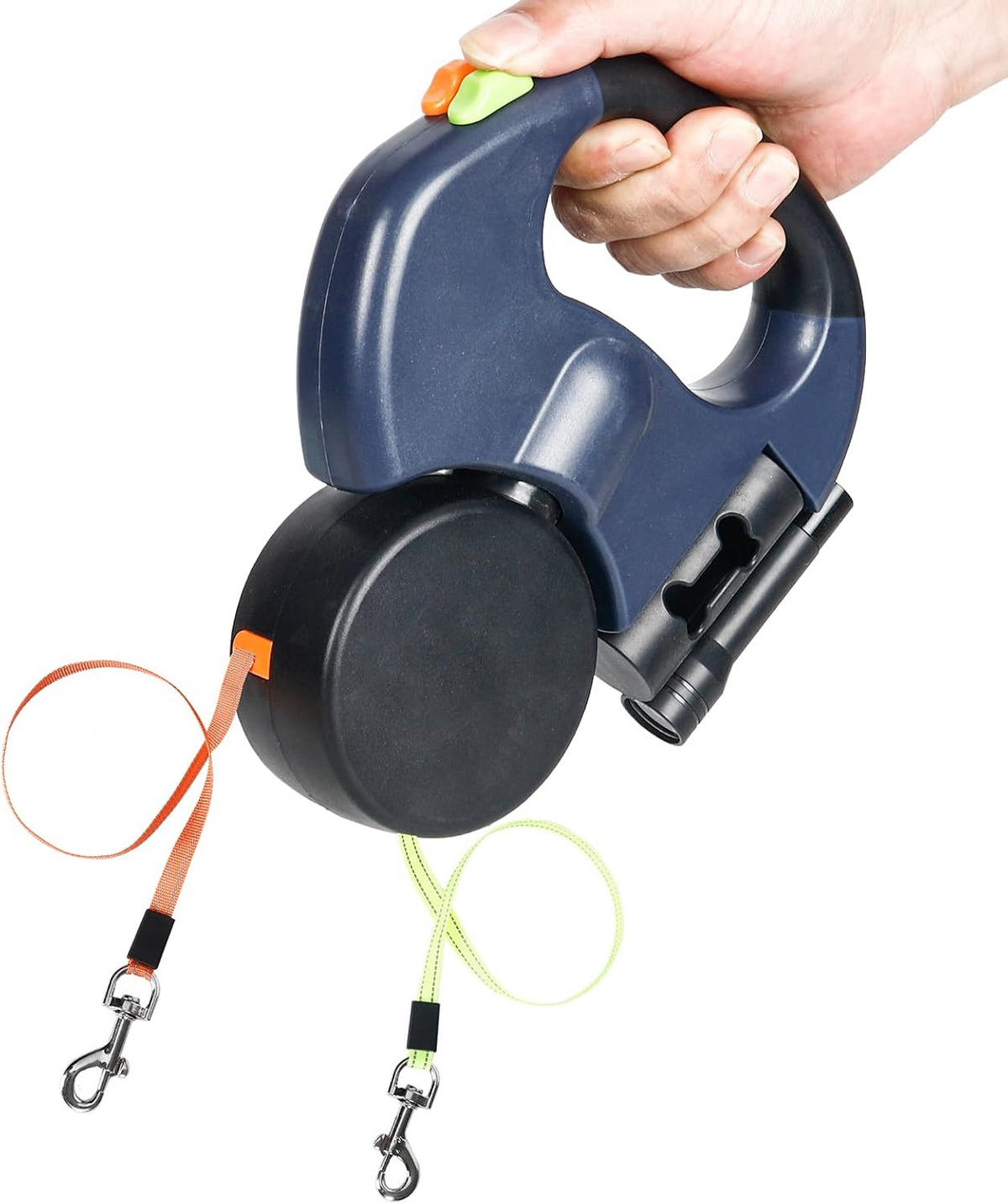 Dual Retractable Dog Walking Leash – Reflective 360° Swivel for Two Dogs
