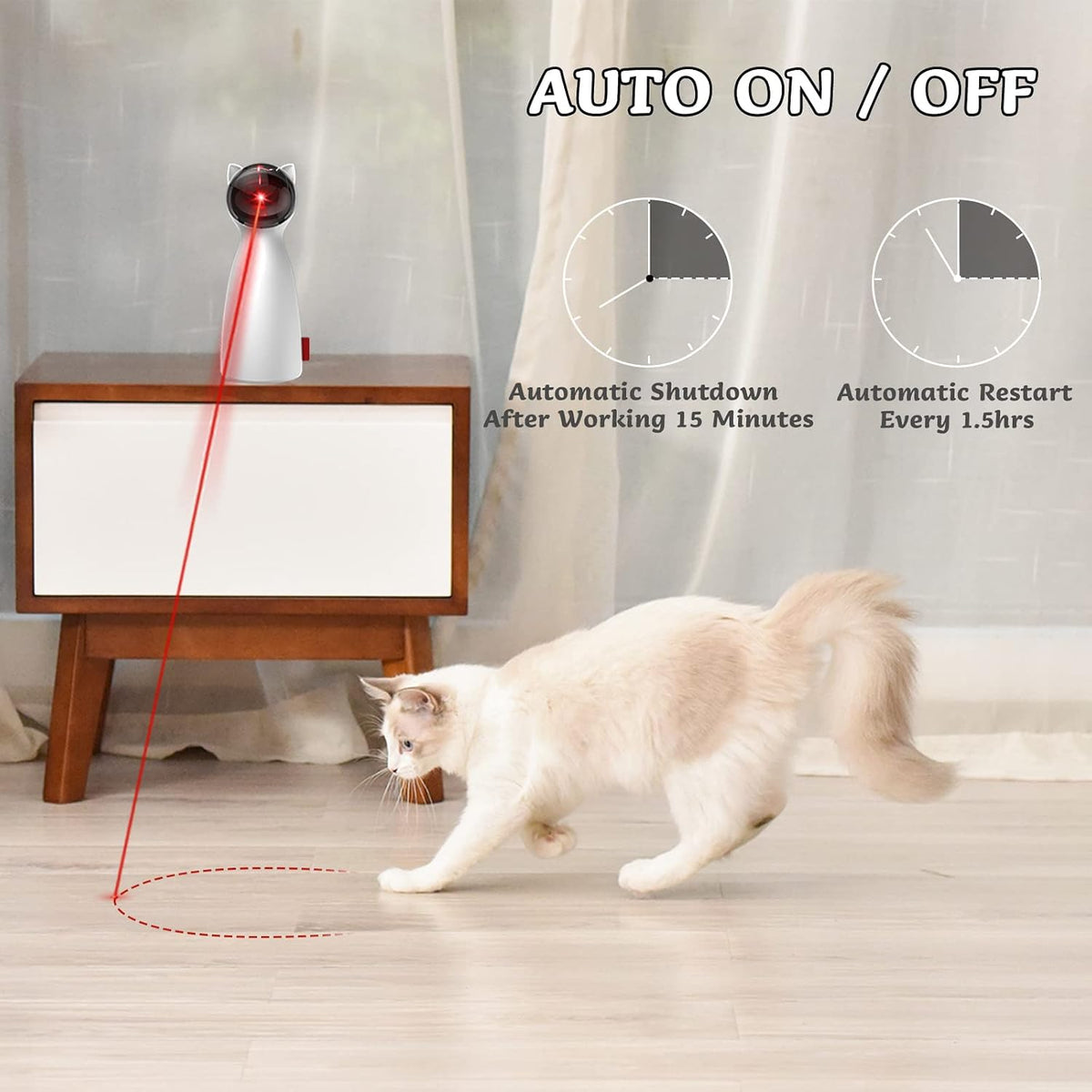 Automatic Laser Cat Toy – Interactive Rotating Laser for Indoor Cats | Cat Enrichment