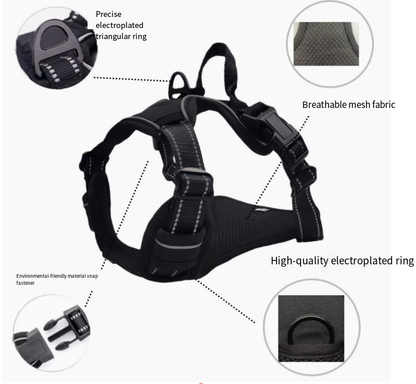 Reflective Nylon Chest and Back Harness for Dogs