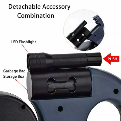 Dual Retractable Dog Walking Leash – Reflective 360° Swivel for Two Dogs