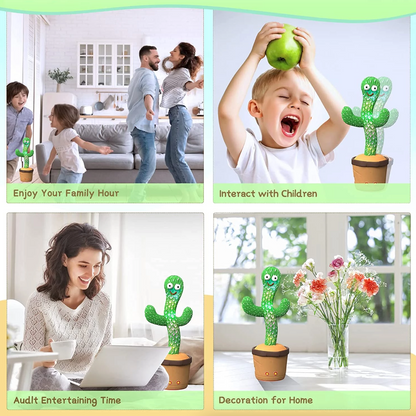 Dancing Cactus Electronic Plush Toy – Singing, Recording &amp; Shaking Fun