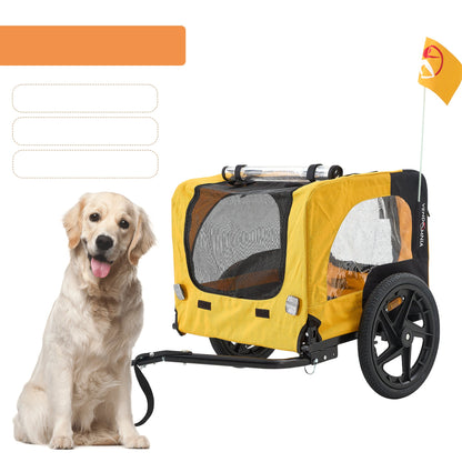 Yellow Foldable Pet Stroller and Bike Trailer