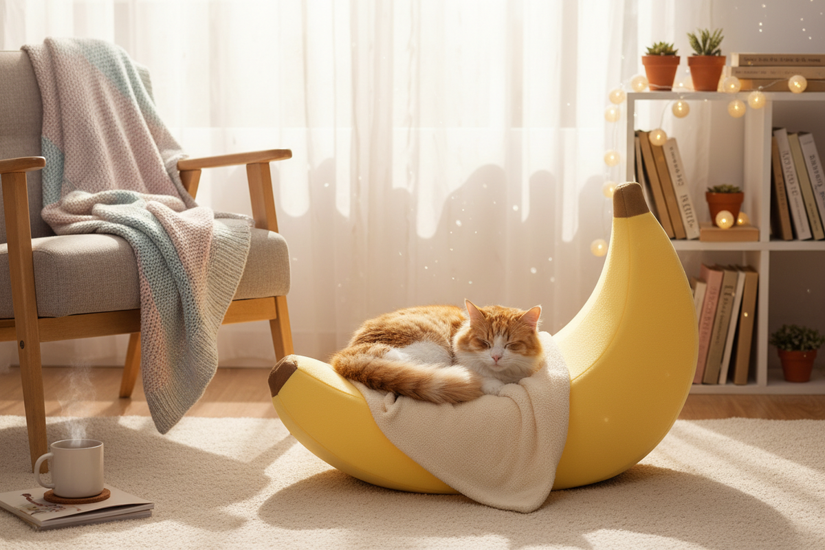 Banana Pet Bed Lifestyle
