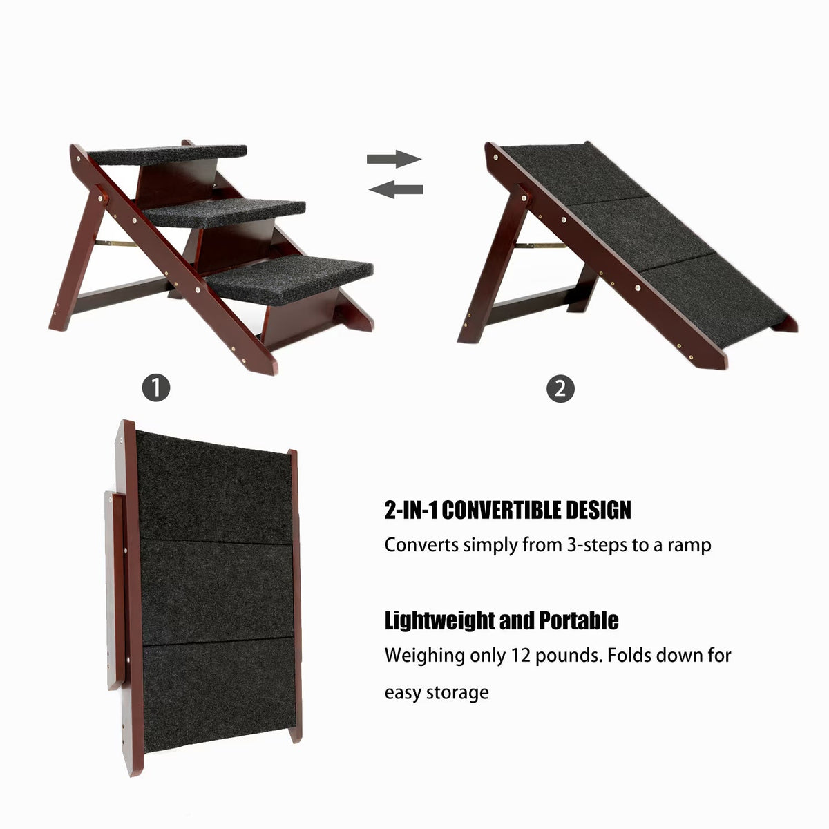 Portable Wood Pet Steps &amp; Ramp