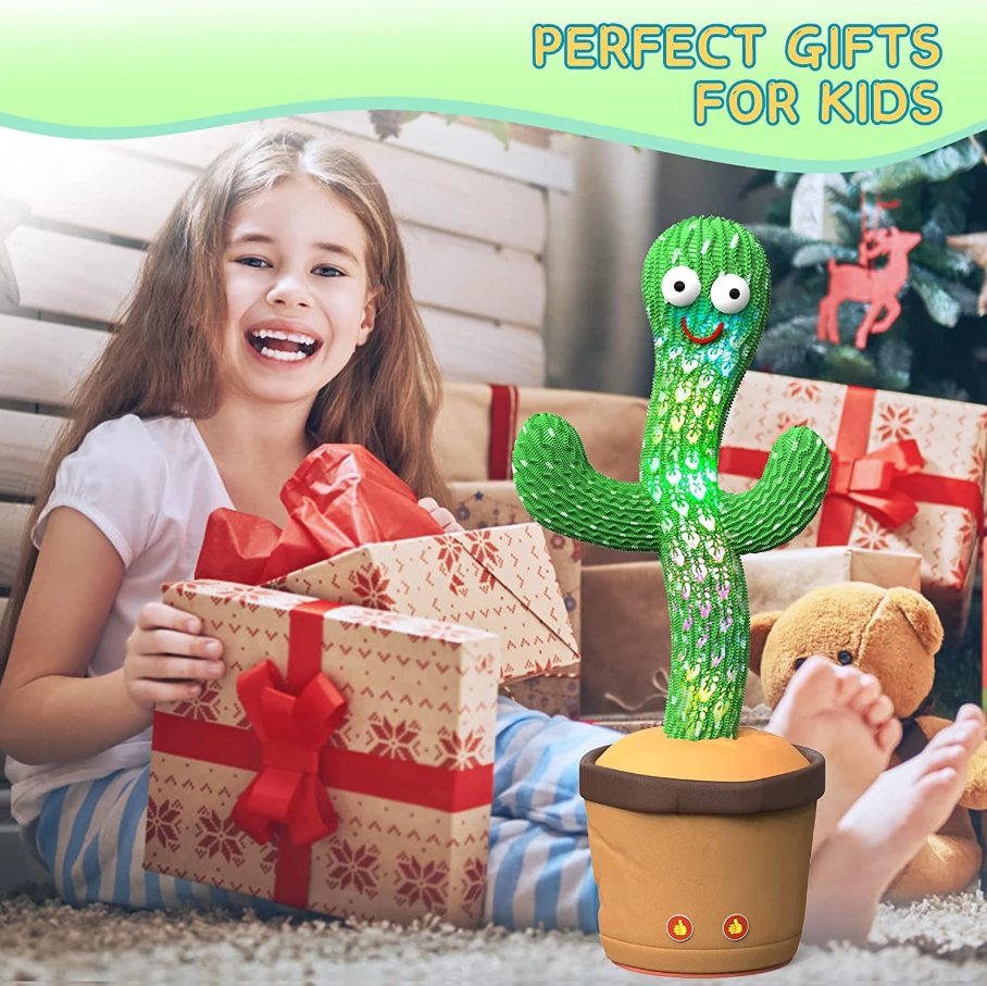 Dancing Cactus Electronic Plush Toy – Singing, Recording &amp; Shaking Fun