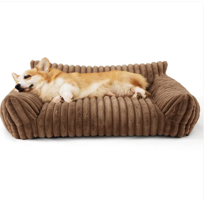 Orthopedic Dog Sofa Bed – Washable Fluffy Dog Couch for Senior &amp; Large Dogs