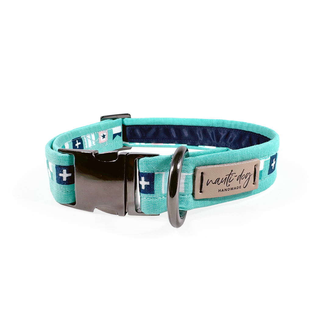 Regatta Nautical Sailing Flag Buckle &amp; Martingale Dog Collar